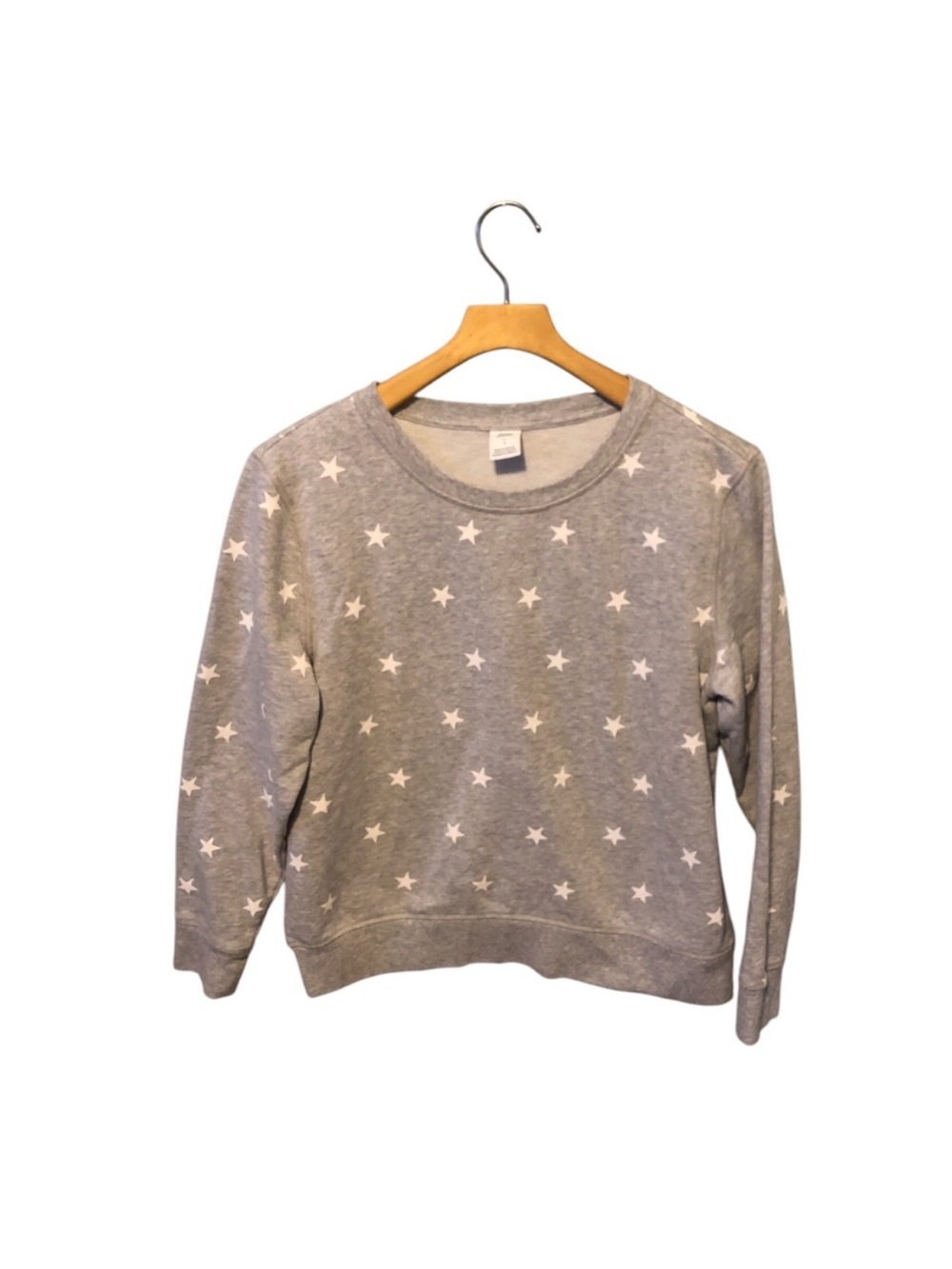 Amazon Essentials Gray Star Print Pullover Sweatshirt Size Large